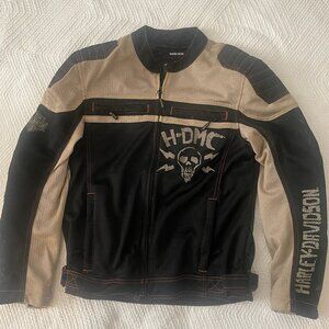 Harley Davidson Men GHOST TOWN Skull Mesh Riding Jacket - Medium